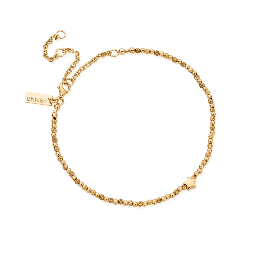 Chlobo Iconics Gold Plated Inset Star Anklet CBO-552 Image 1