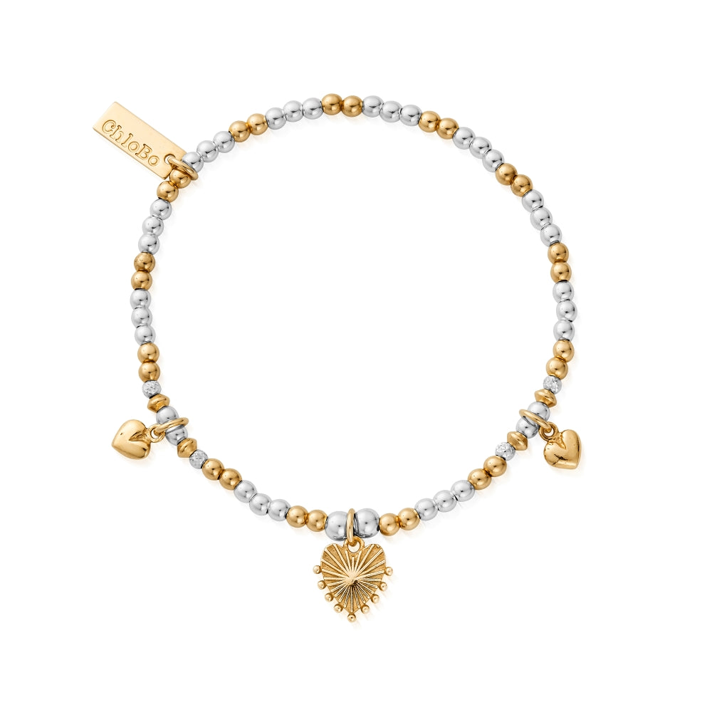 Chlobo Mixed Metal Gold Plated and Silver Everyday Love Bracelet CBO-633 Image 1