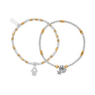 Chlobo Mixed Metal Gold Plated and Silver Protection Set of 2 Bracelets CBO-573 Image 1