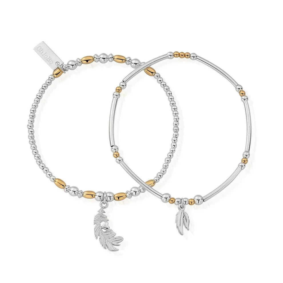 ChloBo Mixed Metal Strength & Courage Set of 2 Bracelet CBO-753 Image 1