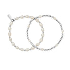 Chlobo Pearl and Silver Set of 2 Bracelets CBO-578 Image 1