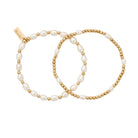 Chlobo Pearl Gold Plated Set of 2 Bracelets CBO-579 Image 1