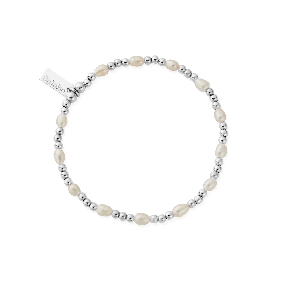 Chlobo Pearl Silver Cute Charm Bracelet CBO-638 Image 1