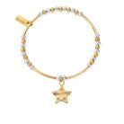ChloBo Sterling Silver and Gold Plated Mixed Metal Sparkle Star Bracelet CBO-752 Image 1