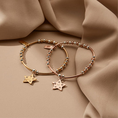 ChloBo Sterling Silver and Gold Plated Mixed Metal Sparkle Star Bracelet CBO-752 Image 2