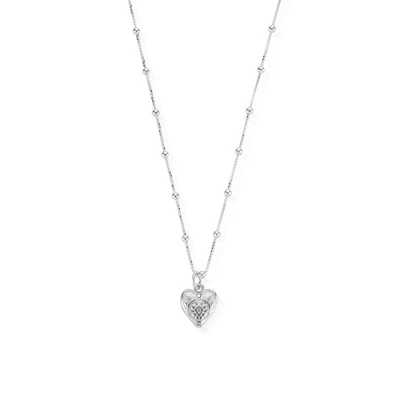 ChloBo Sterling Silver Bobble Chain Heart Necklace CBO-100 Image 1