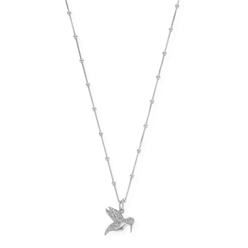 ChloBo Sterling Silver Bobble Chain Hummingbird Necklace CBO-103 Image 1