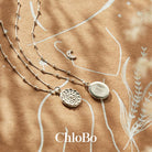 ChloBo Sterling Silver Bobble Chain Moon Flower Necklace CBO-104 Image 2