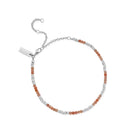 ChloBo Sterling Silver Calming Sun Peach Moonstone Anklet CBO-169 Image 1