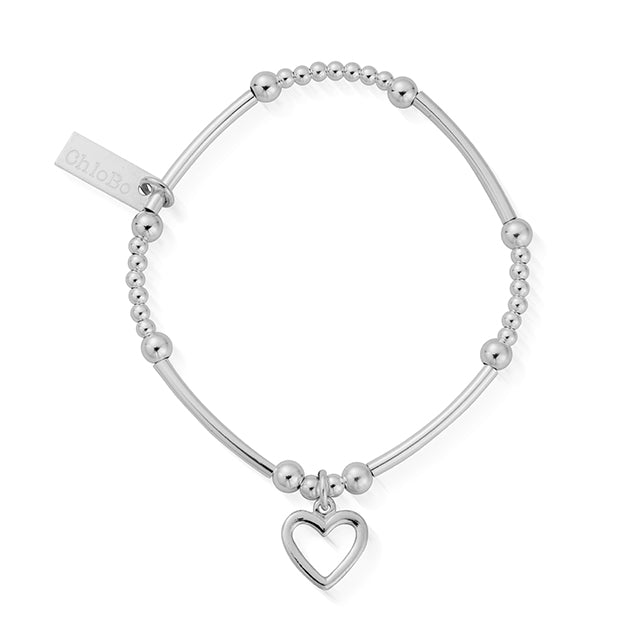 ChloBo Sterling Silver Childrens Cute Mini Open Heart Bracelet CBO-239 Image 1