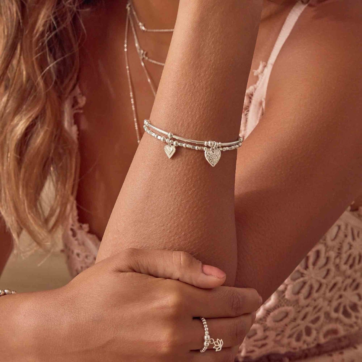 ChloBo Sterling Silver Compassion Set Of 2 Bracelets CBO-198 Image 2