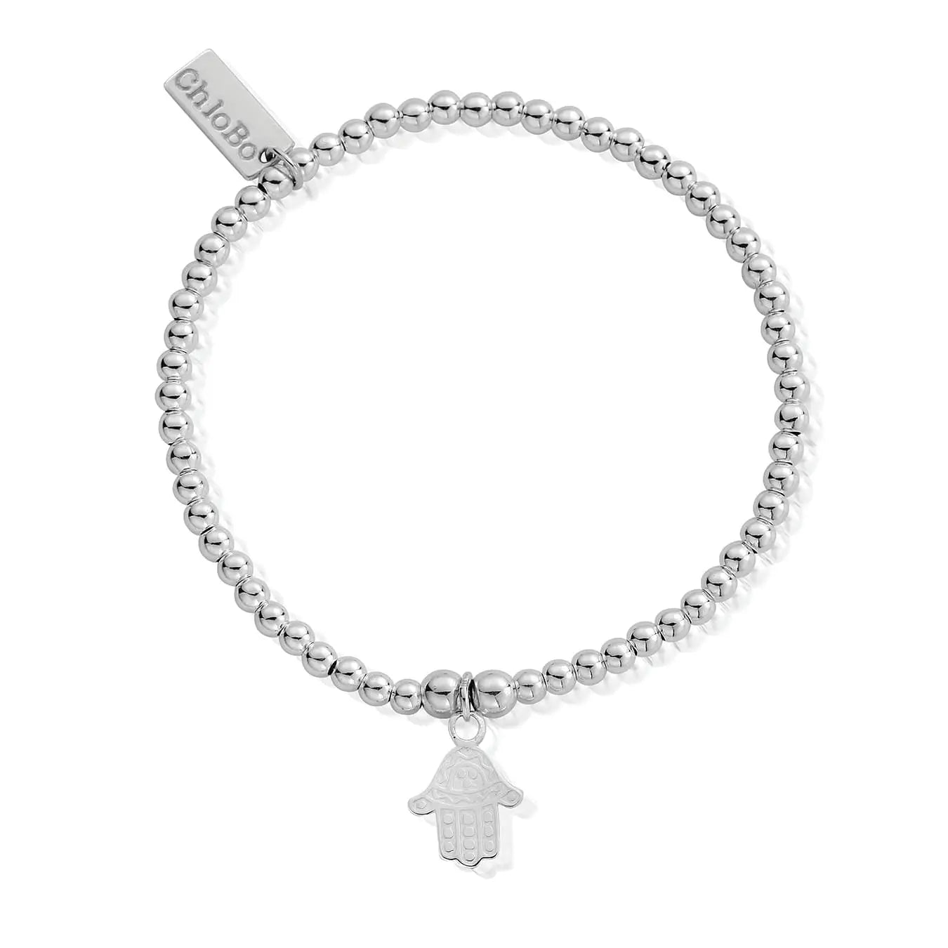 ChloBo Sterling Silver Cute Charm Hamsa Hand Bracelet CBO-426 Image 1