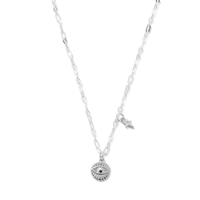 ChloBo Sterling Silver Delicate Evil Eye Necklace CBO-097 Image 1