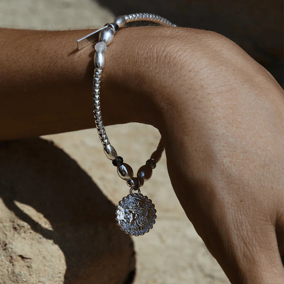 Chlobo Sterling Silver Divine Goddess Black Rutilated Quartz Bracelet CBO-648 Image 2