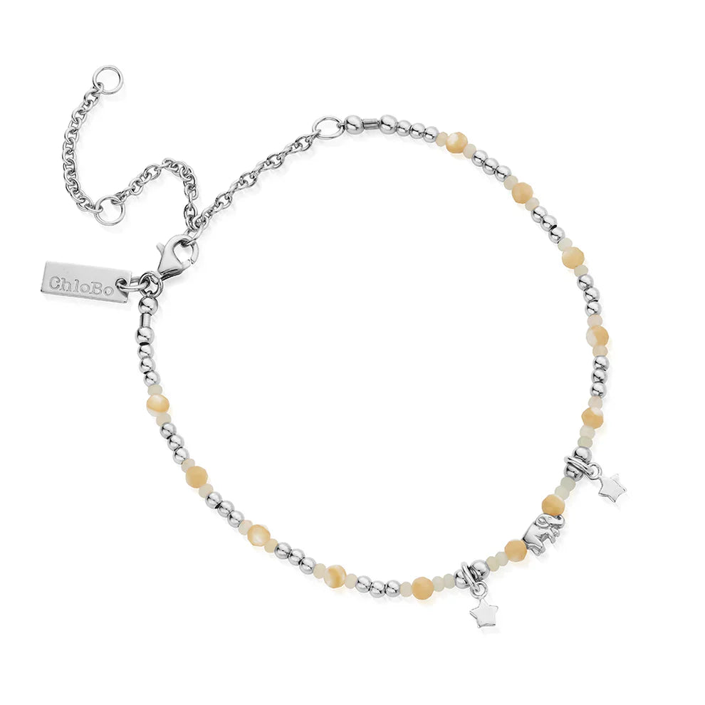 ChloBo Sterling Silver Elephant Enchantment Anklet CBO-743 Image 1