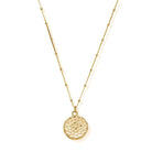 ChloBo Sterling Silver Gold Plated Bobble Chain Moon Flower Necklace CBO-107 Image 1