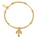 ChloBo Sterling Silver Gold Plated Cute Mini Heart Tree Of Life Bracelet CBO-028 Image 1