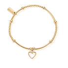 ChloBo Sterling Silver Gold Plated Cute Mini Open Heart Bracelet CBO-027 Image 1