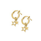ChloBo Sterling Silver Gold Plated Double Star Small Hoop Earrings CBO-190 Image 1