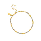ChloBo Sterling Silver Gold Plated Graceful Sun Citrine Anklet CBO-168 Image 1