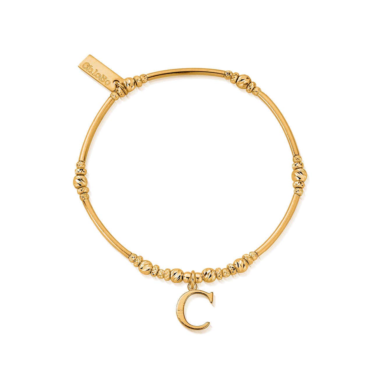 ChloBo Sterling Silver Gold Plated Initial Bracelet C CBO-332 Image 1