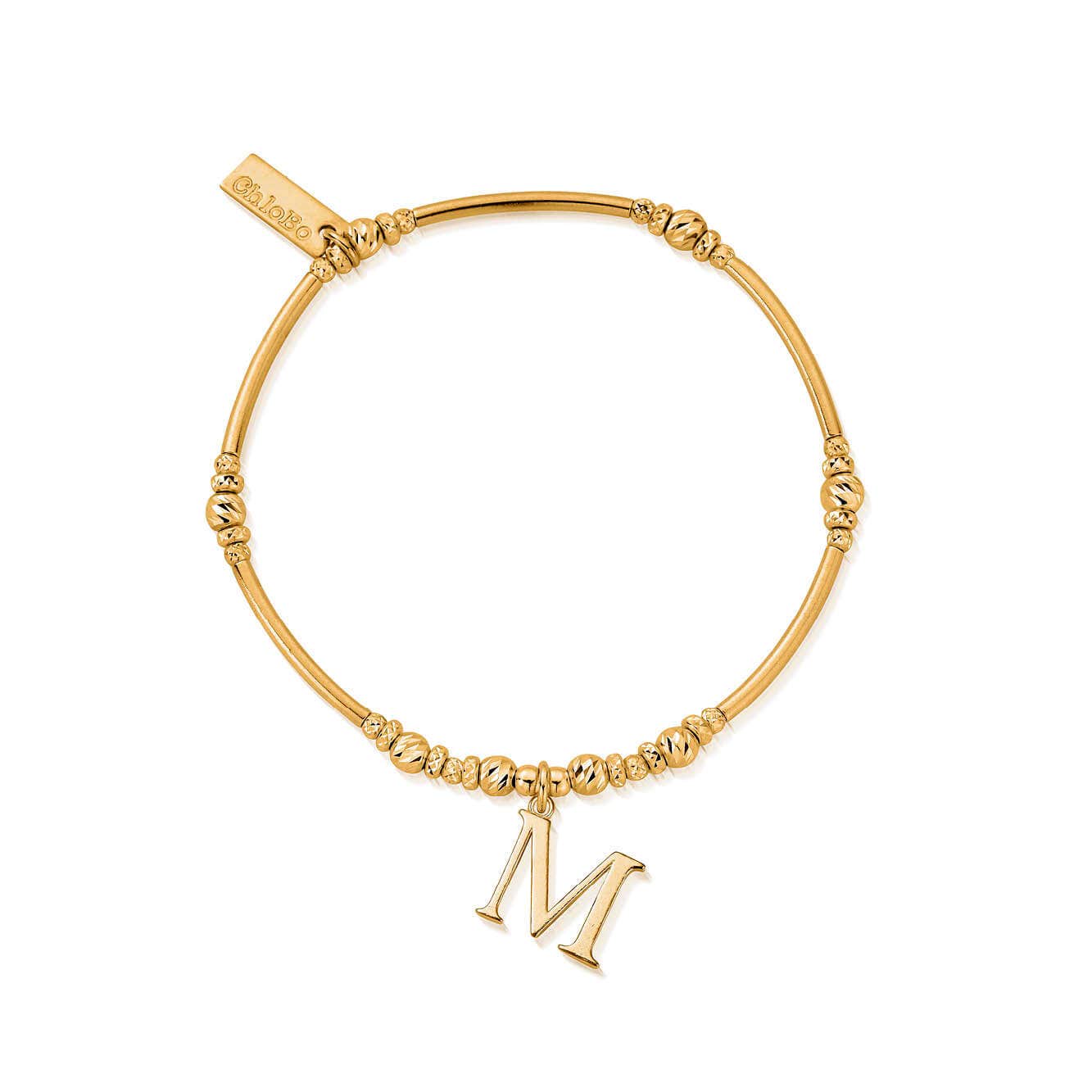 ChloBo Sterling Silver Gold Plated Initial Bracelet M CBO-342 Image 1