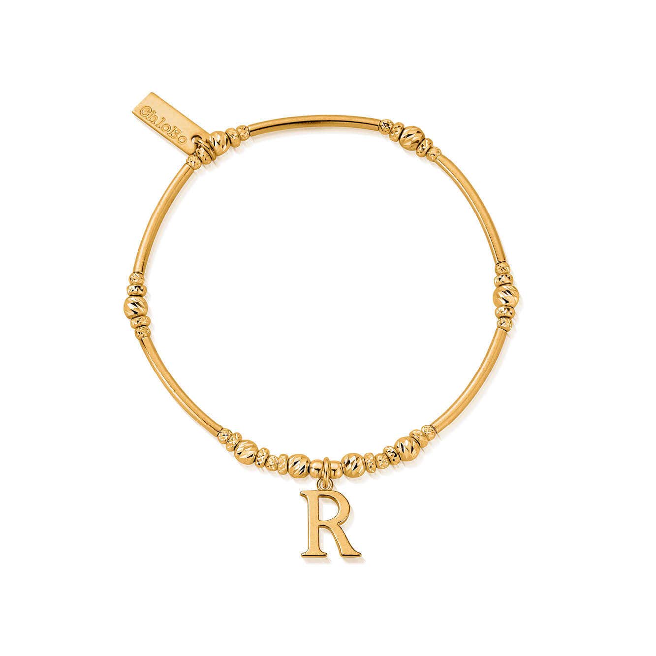 ChloBo Sterling Silver Gold Plated Initial Bracelet R CBO-347 Image 1