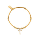 ChloBo Sterling Silver Gold Plated Initial Bracelet T CBO-349 Image 1