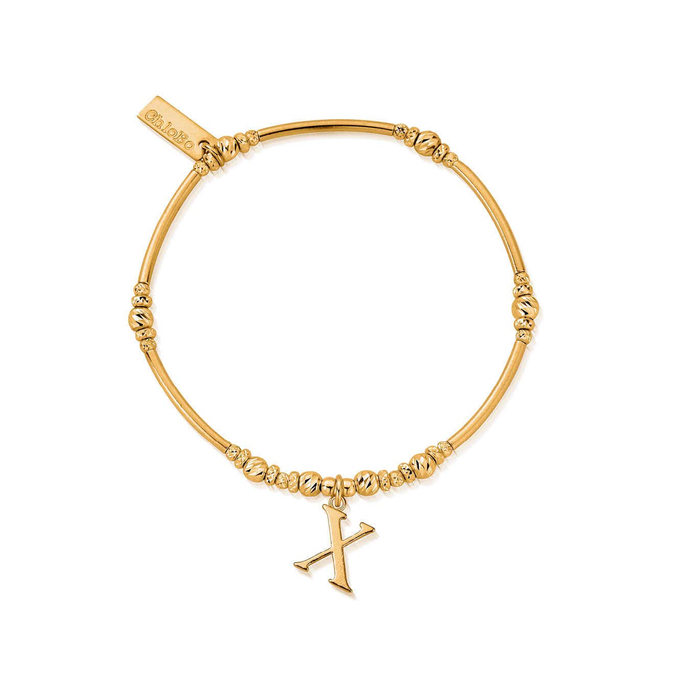 ChloBo Sterling Silver Gold Plated Initial Bracelet X CBO-353 Image 1