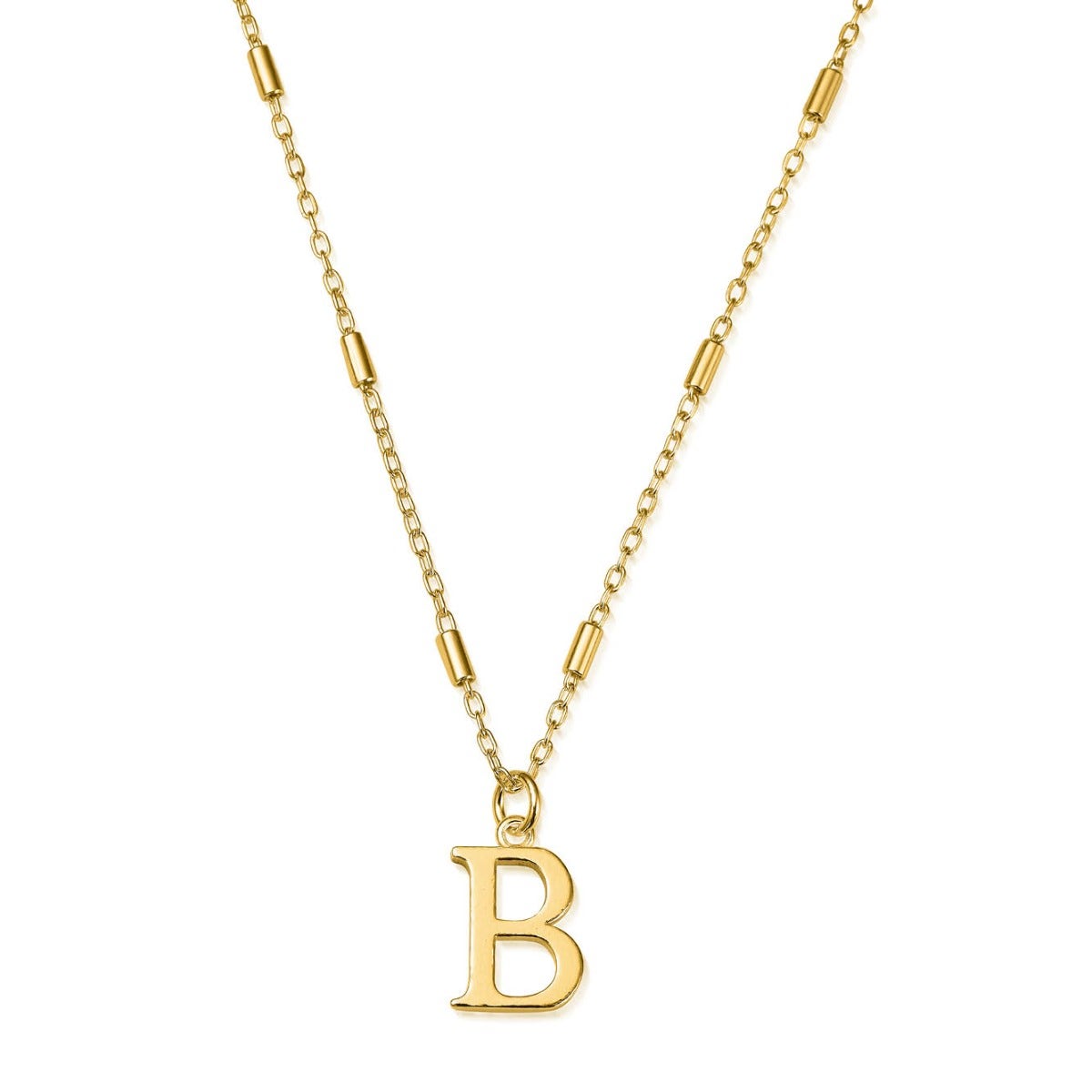 ChloBo Sterling Silver Gold Plated Initial Necklace B CBO-279 Image 1