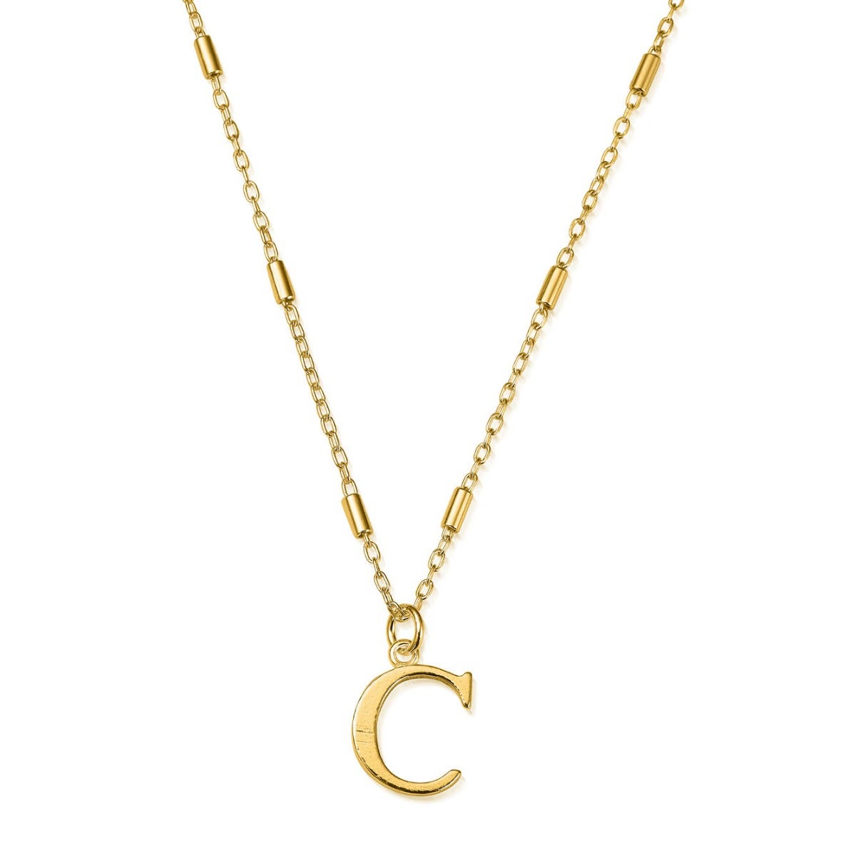 ChloBo Sterling Silver Gold Plated Initial Necklace C CBO-280 Image 1