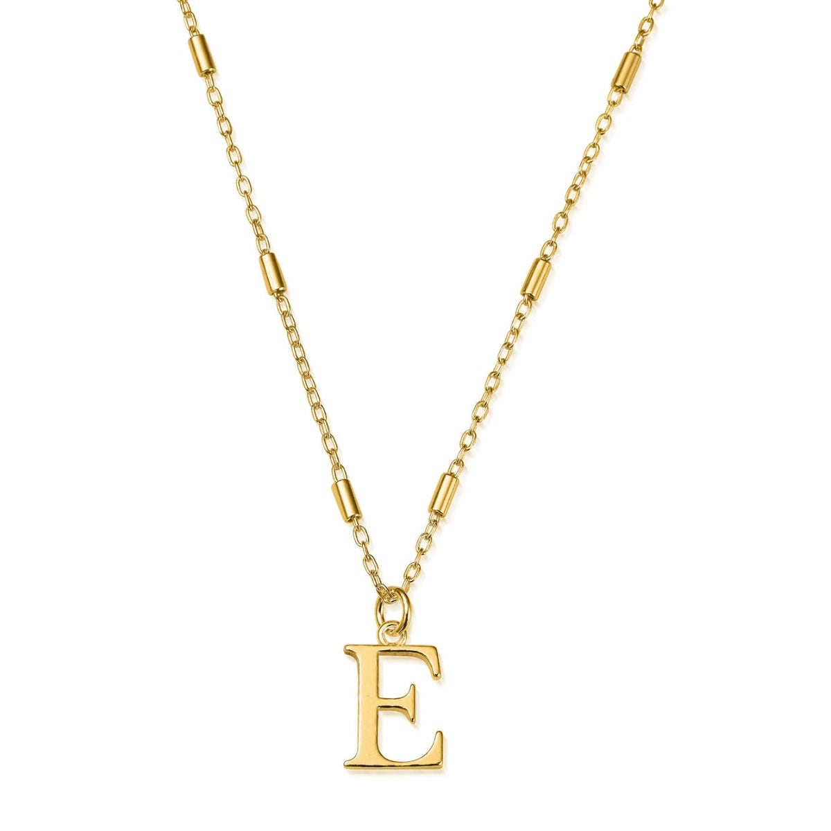 ChloBo Sterling Silver Gold Plated Initial Necklace E CBO-282 Image 1