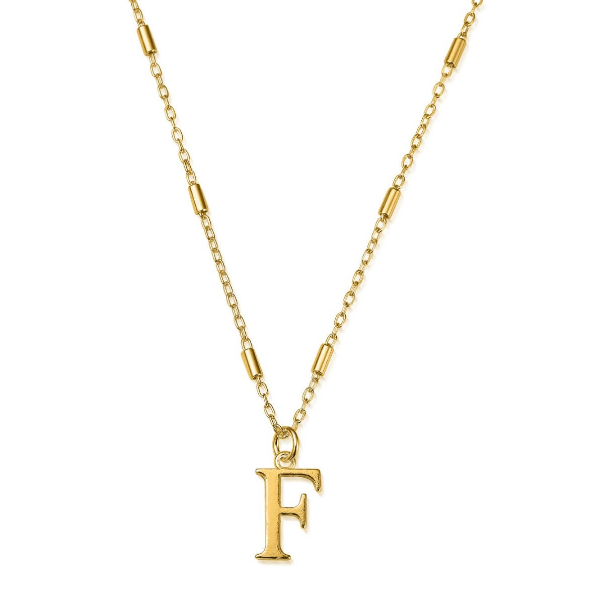ChloBo Sterling Silver Gold Plated Initial Necklace F CBO-283 Image 1