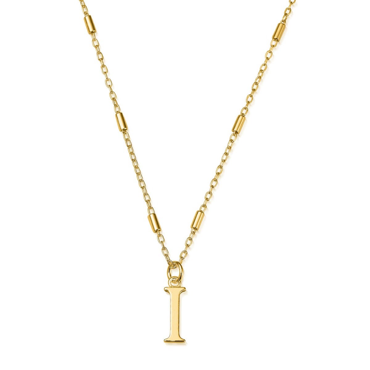 ChloBo Sterling Silver Gold Plated Initial Necklace I CBO-286 Image 1