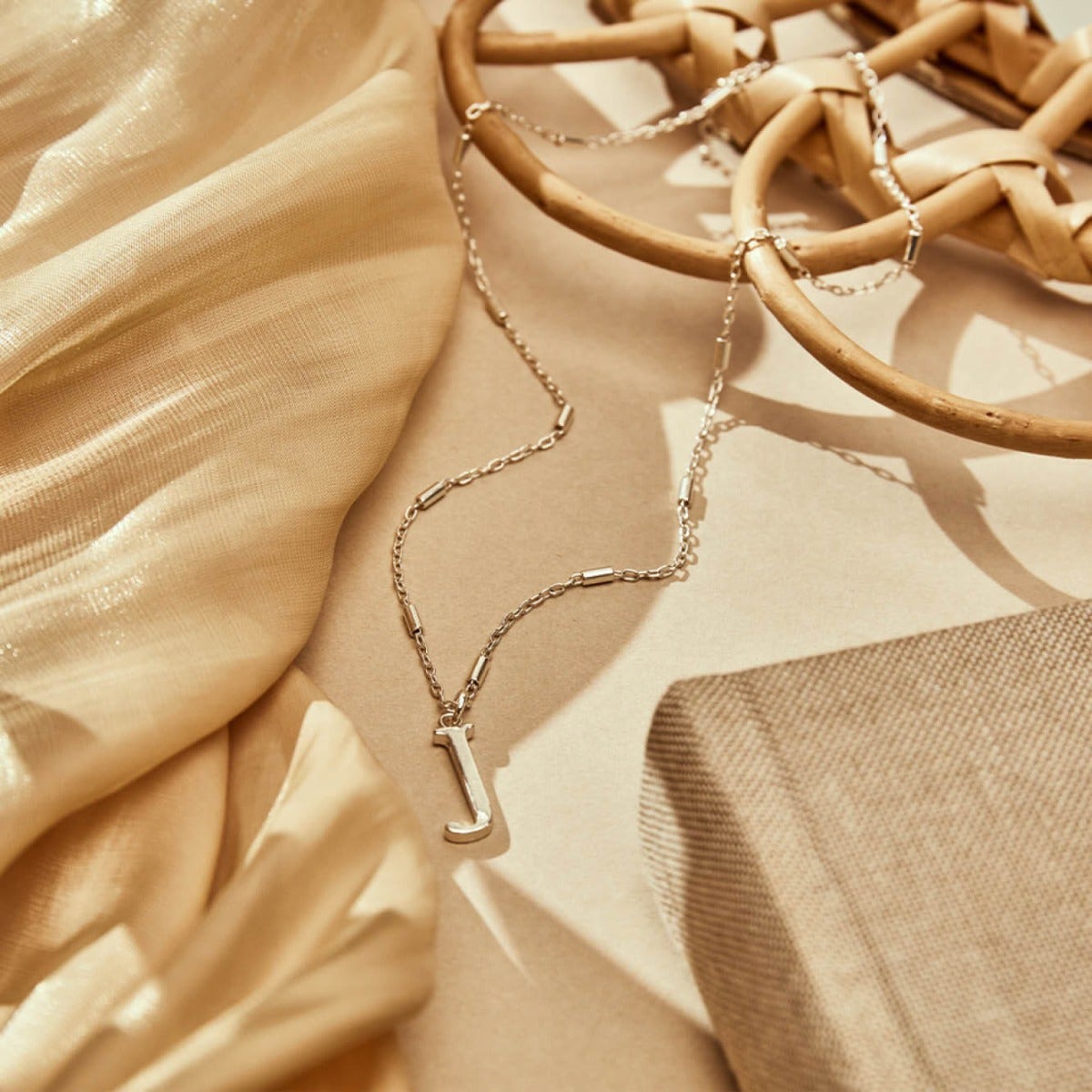 ChloBo Sterling Silver Gold Plated Initial Necklace J CBO-287 Image 3
