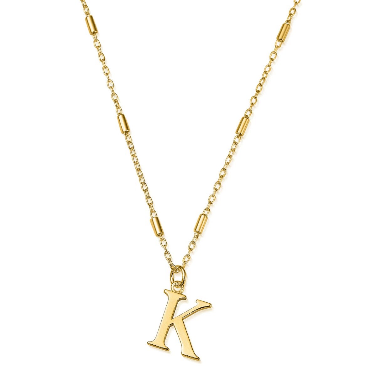 ChloBo Sterling Silver Gold Plated Initial Necklace K CBO-288 Image 1