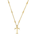 ChloBo Sterling Silver Gold Plated Initial Necklace T CBO-297 Image 1