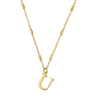 ChloBo Sterling Silver Gold Plated Initial Necklace U CBO-298 Image 1