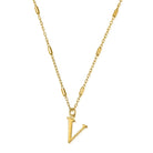 ChloBo Sterling Silver Gold Plated Initial Necklace V CBO-299 Image 1