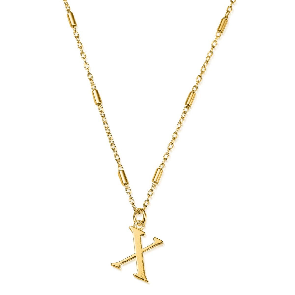 ChloBo Sterling Silver Gold Plated Initial Necklace X CBO-301 Image 1