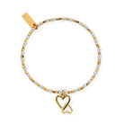 ChloBo Sterling Silver Gold Plated Interlocking Love Heart Bracelet CBO-081 Image 1