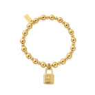 ChloBo Sterling Silver Gold Plated Mini Ball Small Padlock Bracelet CBO-220 Image 1