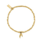 ChloBo Sterling Silver Gold Plated Mini Cube Double Feather Bracelet CBO-171 Image 1