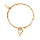 ChloBo Sterling Silver Gold Plated Mini Cube Interlocking Love Heart Bracelet CBO-013 Image 1