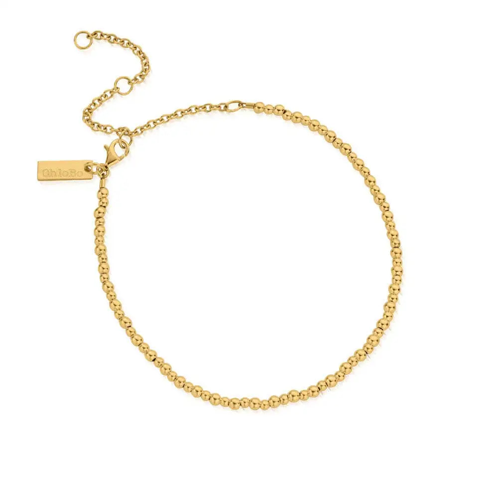 ChloBo Sterling Silver Gold Plated Mini Cute Anklet CBO-433 Image 1