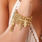 ChloBo Sterling Silver Gold Plated Mini Small Ball Feather Bracelet CBO-219 Image 2