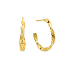 ChloBo Sterling Silver Gold Plated Sun Twisted Hoop Earrings CBO-156 Image 1