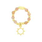ChloBo Sterling Silver Gold Plated Sunrise Peach Moonstone Ring CBO-251/S Image 1
