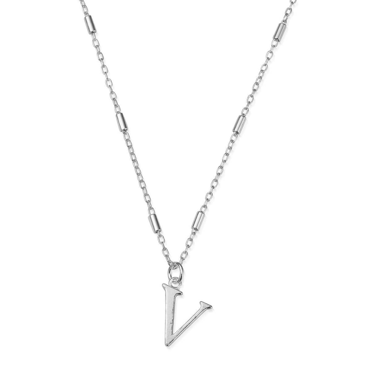 ChloBo Sterling Silver Initial Necklace V CBO-273 Image 1