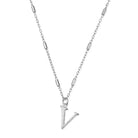 ChloBo Sterling Silver Initial Necklace V CBO-273 Image 1